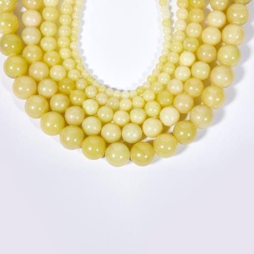 Jade perle, Jade Lemon, Krug, uglađen, možete DIY & različite veličine za izbor, žut, Prodano By Strand