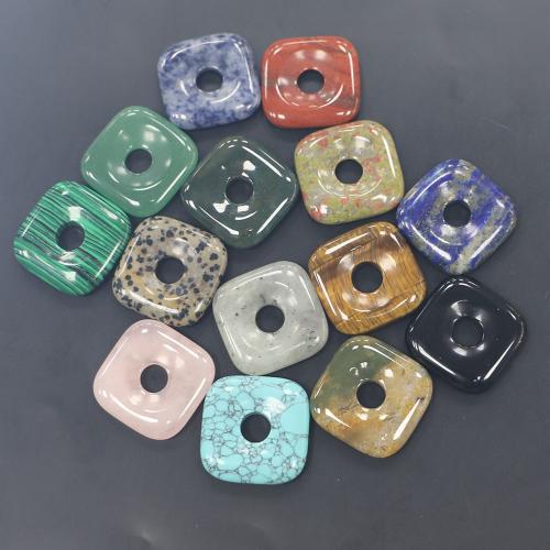 Μενταγιόν με Πολύτιμους Λίθους Κοσμήματα, Πολύτιμος λίθος, Πλατεία, γυαλισμένο, DIY & διαφορετικά υλικά για την επιλογή, pendant size 30u00d730u00d77-6mm, Τρύπα:Περίπου 8mm, Sold Με PC