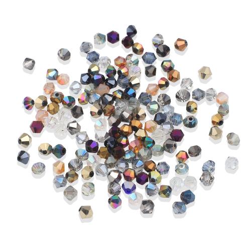 Fashion Glass Beads Geometrical Pattern plated DIY & faceted 4mm Sold By Bag