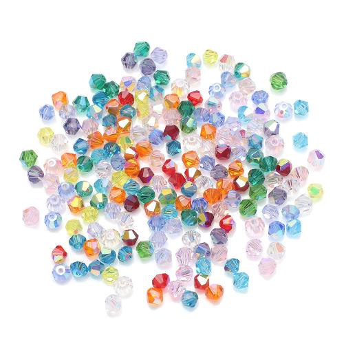 Fashion Glass Beads Rhombus plated DIY & faceted 4mm Sold By Bag