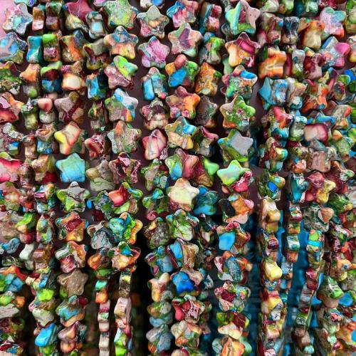 Gemstone smykker perler, Ædelsten, Stjerne, du kan DIY, flere farver til valg, 10mm, Ca. 33pc'er/Strand, Solgt af Strand