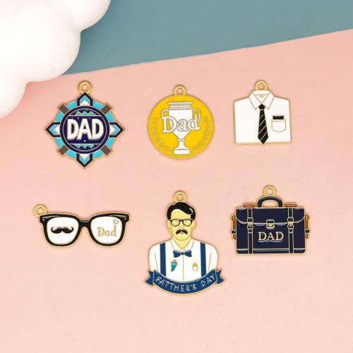 Zink legering emalje vedhæng, Zinc Alloy, guldfarve belagt, du kan DIY & forskellige stilarter for valg, 10pc'er/Bag, Solgt af Bag