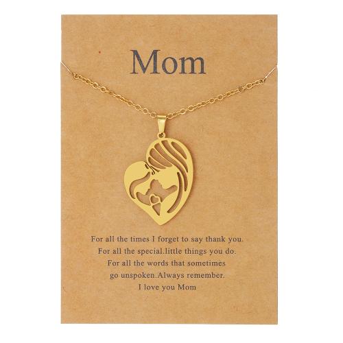 304 Edelstahl Halskette, mit Verlängerungskettchen von 5cm, plattiert, Mutter Tag Schmuck & verschiedene Stile für Wahl & für Frau, Länge ca. 45 cm, verkauft von PC