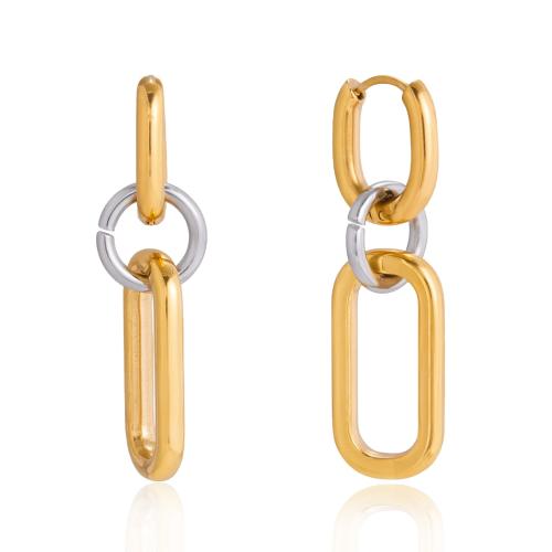 Stainless Steel Drop Korvakorut, Ruostumaton teräs, päällystetty, muoti korut & naiselle, 12.50x44.10mm, Myymät Pair