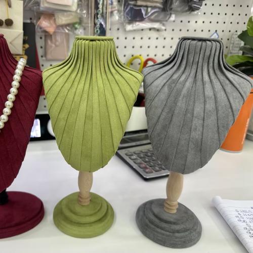 Velveteen Necklace Display with Wood Sold By PC