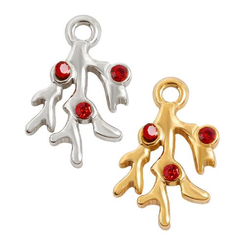 Stainless Steel Pendants 304 Stainless Steel plated DIY & with rhinestone Sold By Bag