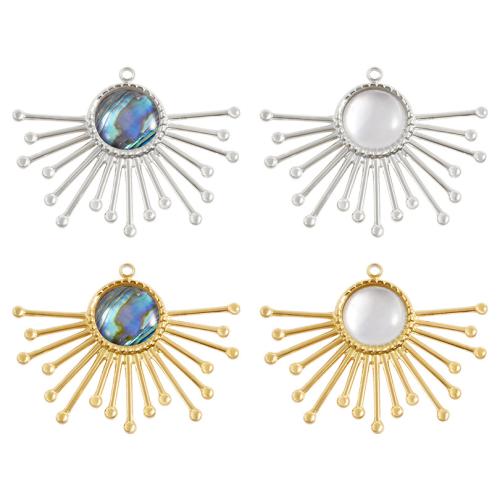 Colgantes de Acero Inoxidable, acero inoxidable 304, con Nácar, chapado, Bricolaje, más colores para la opción, 10PCs/Bolsa, Vendido por Bolsa