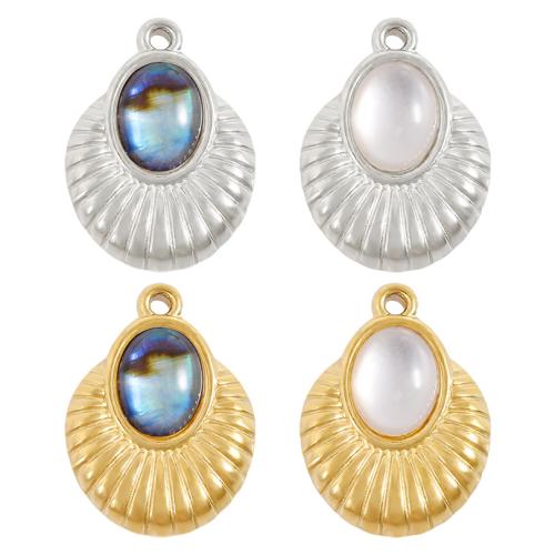 Colgantes de Acero Inoxidable, acero inoxidable 304, con Nácar, chapado, Bricolaje, más colores para la opción, 10PCs/Bolsa, Vendido por Bolsa