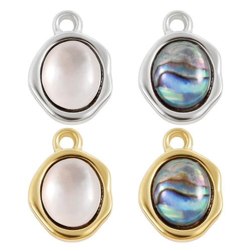 Colgantes de Acero Inoxidable, acero inoxidable 304, con Nácar, chapado, Bricolaje, más colores para la opción, 10PCs/Bolsa, Vendido por Bolsa