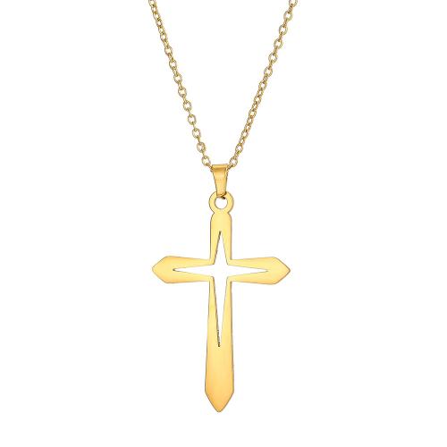 304 roestvrij staal Halsketting, met 5cm extender keten, Oversteken, plated, voor vrouw & hol, meer kleuren voor de keuze, Lengte Ca 45 cm, Verkocht door PC