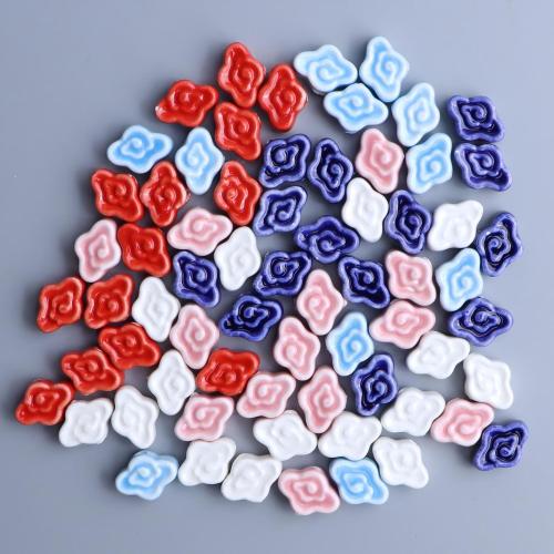 Contas de joias de porcelana, Nuvem, DIY, Mais cores pare escolha, 14.50x10.50x6.70mm, Buraco:Aprox 2.5mm, 100PCs/Bag, vendido por Bag