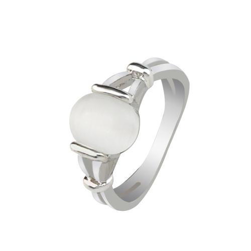 Zinc Alloy Finger Ring with Cats Eye plated & for woman Approx 2.5mm US Ring Sold By PC
