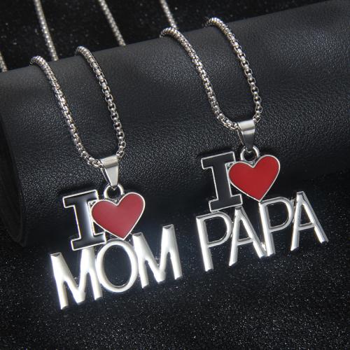 304 Cruach dhosmálta Muince, le since cóimhiotal pendant, Litir Aibítir, unisex & stíleanna éagsúla do rogha & cruan, dath bunaidh, Fad Thart 70 cm, Díolta De réir PC