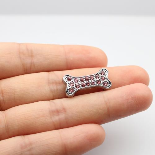 Rhinestone Zinc Alloy Pärlor, Zink Alloy, plated, DIY & olika stilar för val & med strass, Hål:Ca 8mm, Säljs av PC