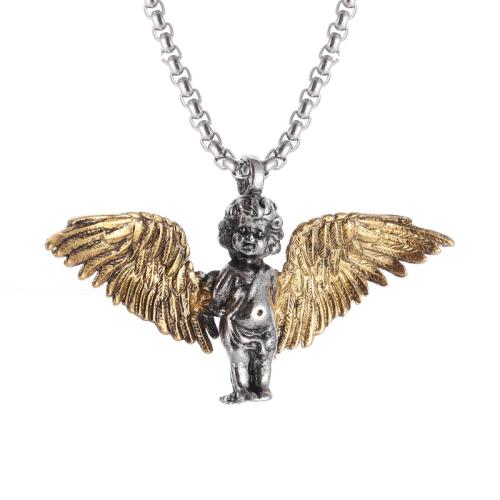 Zinc Alloy Necklace Angel plated vintage & Unisex Length Approx 60 cm Sold By PC
