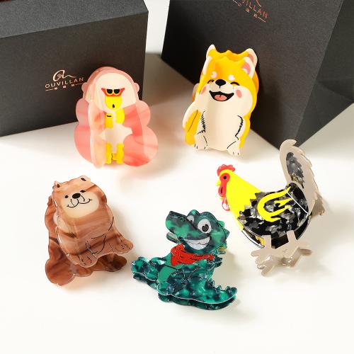 Acetate Hair Claw Clip Animal handmade & for woman Sold By PC