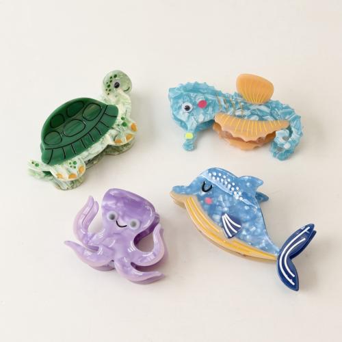 Acetate Hair Claw Clip Animal handmade ocean design & for woman Sold By PC