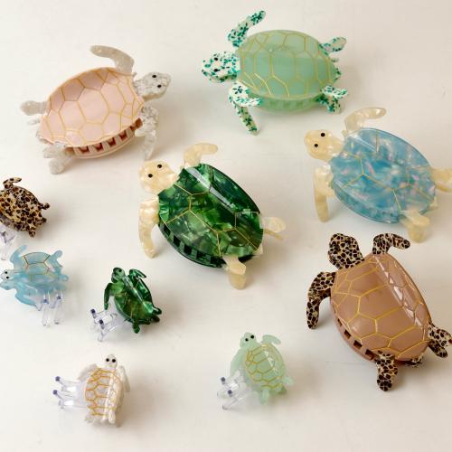 Acetatark Hair Claw Clip, Turtle, håndlavet, ocean design & forskellige stilarter for valg & for kvinde, Solgt af PC
