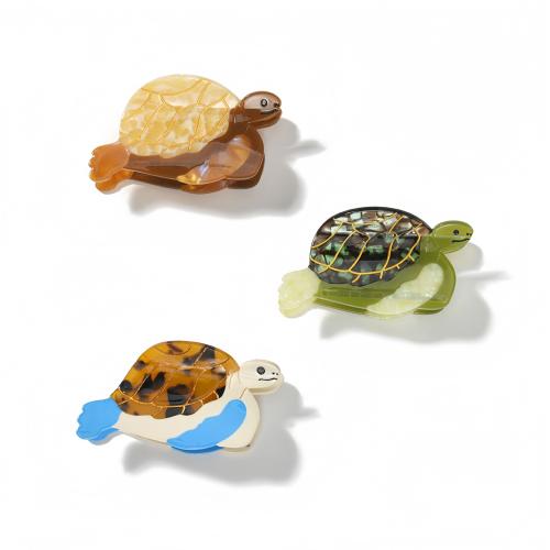 Folha de acetato grampo de cabelo com garra, Tartaruga, design do oceano & para mulher, Mais cores pare escolha, 85x39x45mm, vendido por PC