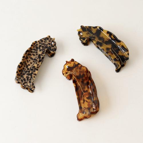 Acetate Hair Claw Clip Leopard handmade fashion jewelry & for woman Sold By PC