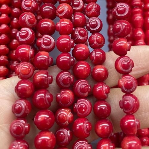 Sea Bamboo Coral Beads Dyed Bamboo Coral polished DIY red 7mm Sold Per Approx 38 cm Strand