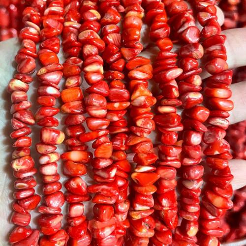 Sea Bamboo Coral Beads Dyed Bamboo Coral Nuggets polished DIY red 5mm Sold Per Approx 38 cm Strand