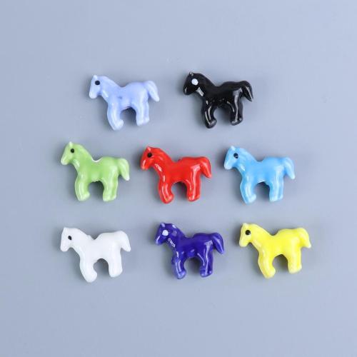 Porslin Smycken Pärlor, Häst, DIY, fler färger för val, 19.40x16.10x16mm, Hål:Ca 2.1mm, 100PC/Bag, Säljs av Bag