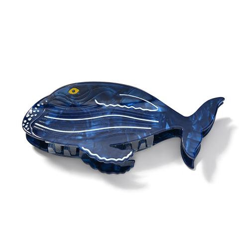 Acetat-Blatt Haarklammer, Walfisch, Niedlich & Ozean -Design & für Frau, 130x40x50mm, verkauft von PC