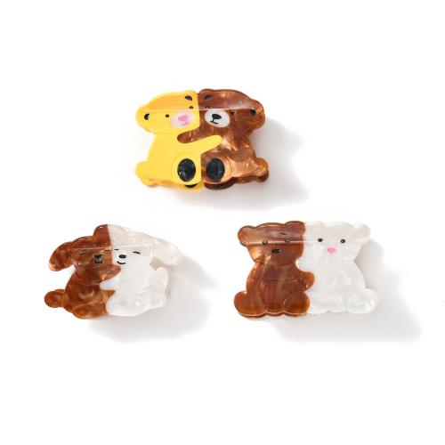 Acetate Hair Claw Clip Bear cute & for woman Sold By PC