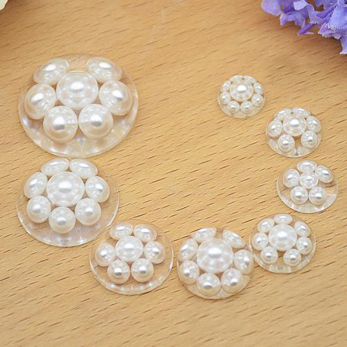 Mode Harpiks Cabochoner, Resin, du kan DIY & forskellig størrelse for valg, hvid, 10pc'er/Bag, Solgt af Bag