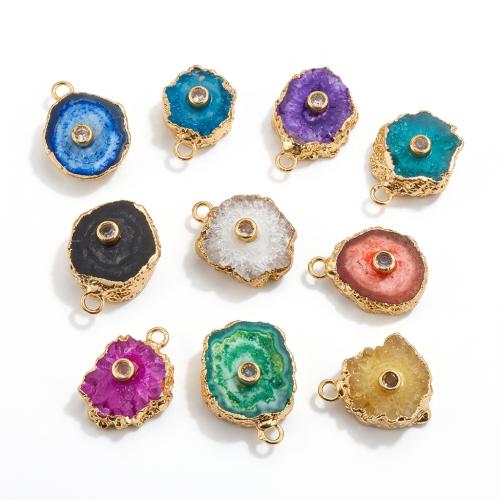 Gemstone Pendants Jewelry with Brass irregular DIY & with rhinestone pendant size 14-20*20-25mm Sold By PC