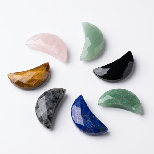 Gemstone smykker perler, Ædelsten, Moon, du kan DIY & forskellige materialer til valg & facetteret, 9x18.50mm, Solgt af PC