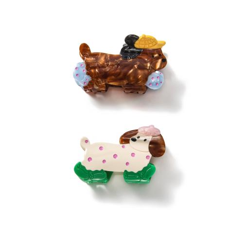 Acetate Hair Claw Clip Dog cute & for woman Sold By PC