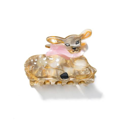 Acetatark Hair Claw Clip, Deer, Nuttet & for kvinde, 80x52x53mm, Solgt af PC