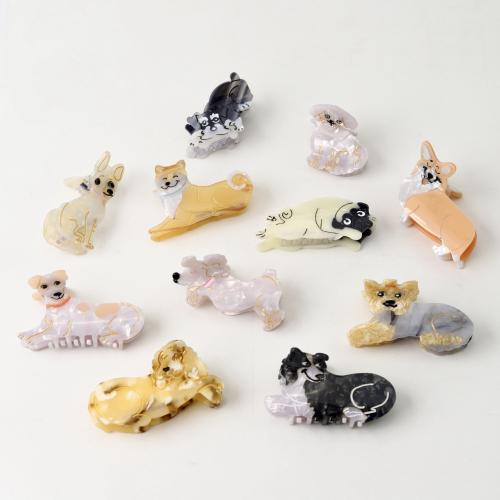 Acetate Hair Claw Clip Dog cute & for woman Sold By PC