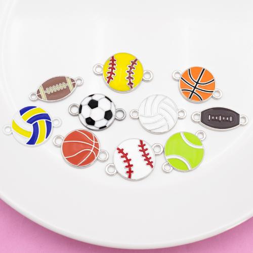 Соединительные звенья из цинкового сплава, цинковый сплав, плакирован серебром, DIY & разные стили для выбора & эмаль & 1/1 петля, Много цветов для выбора, продается PC