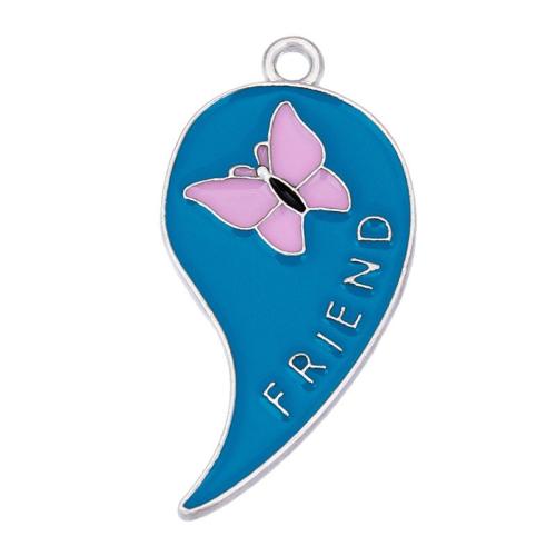 Zinc Alloy Enamel Pendants silver color plated DIY blue Sold By PC