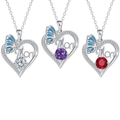 Messinki Kaulakoru, kanssa 5cm extender ketju, Sydän, päällystetty, Äiti päivä Korut & Micro Pave kuutiometriä zirkonia & naiselle & emali, enemmän värejä valinta, Pituus N. 45 cm, Myymät PC