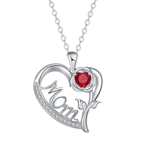 cobre colar, with 5cm extender chain, Coração, banhado, Dia das Mães Jóias & micro pavimento em zircônia cúbica & para mulher, comprimento Aprox 45 cm, vendido por PC