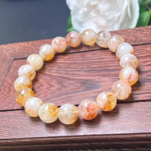 Citrine Bracelet Round Unisex Grade AA Sold By Strand