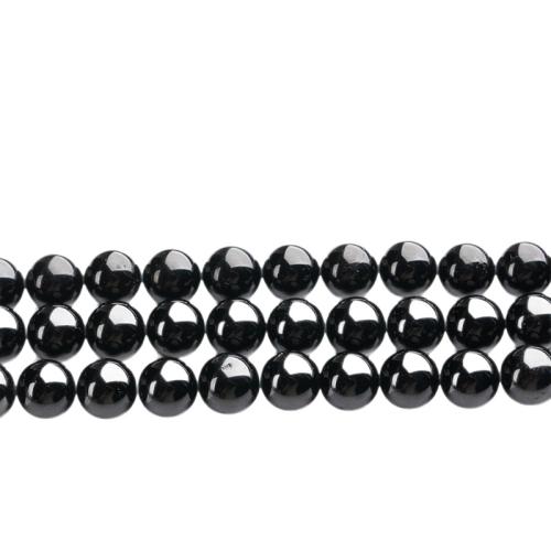Gemstone Jewelry Beads Schorl Round DIY Sold By Strand