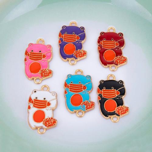 Zinklegering dieren connectors, Zinc Alloy, Dragen, gold plated, DIY & glazuur & 1/1 lus, meer kleuren voor de keuze, 12x21mm, Verkocht door PC