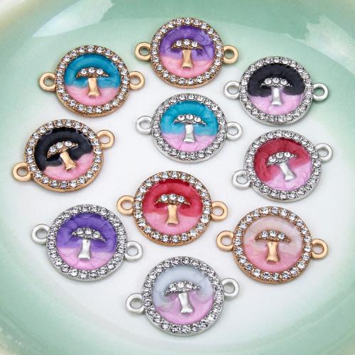 Cink Alloy priključak, pozlaćen, možete DIY & emajl & s Rhinestone & 1/1 petlje, više boja za izbor, 21x15mm, Prodano By PC