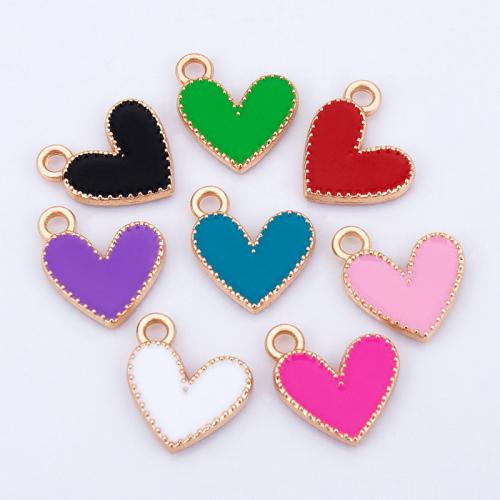Zinc Alloy Enamel Pendants Heart plated DIY Sold By PC