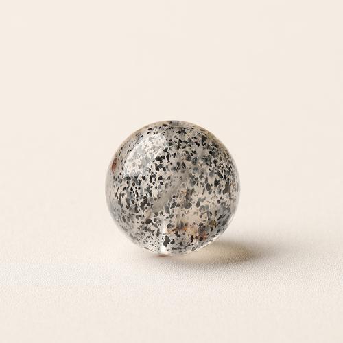 Granos de la joyería de cuarzo natural, Strawberry cuarzo, Esférico, pulido, Bricolaje & diverso tamaño para la opción, Negro, Vendido por UD