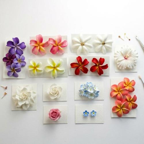 Polymer Clay Stud Earring Flower & for woman Sold By PC