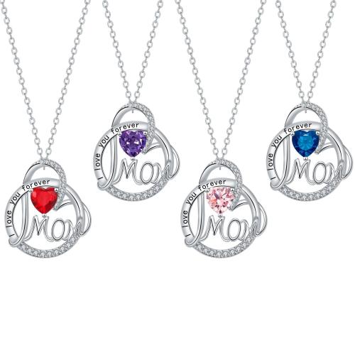 Brass Necklace with 304 Stainless Steel Chain with 5cm extender chain plated cross chain & Mother Day Jewelry & micro pave cubic zirconia & for woman Length Approx 45 cm Sold By PC