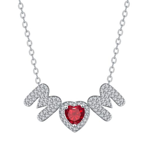 Brass Necklace with 304 Stainless Steel Chain with 5cm extender chain Alphabet Letter plated cross chain & Mother Day Jewelry & micro pave cubic zirconia & for woman Length Approx 45 cm Sold By PC