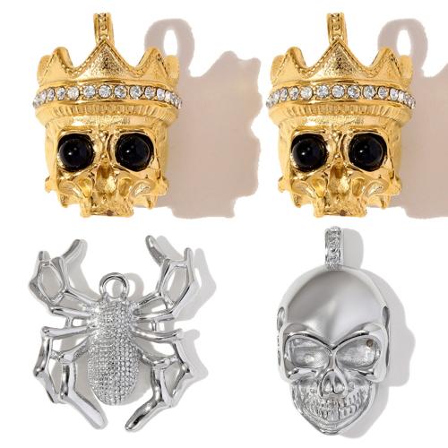 Jóias Pingentes de aço inoxidável, Aço inoxidável 304, with Pedra natural, banhado, DIY & Vario tipos a sua escolha & com strass, 3PCs/Bag, vendido por Bag