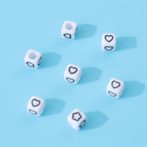 Beads Jewelry Aicrileach, Cearnóg, DIY & cruan, 6x6mm, 500G/Lot, Díolta De réir Lot